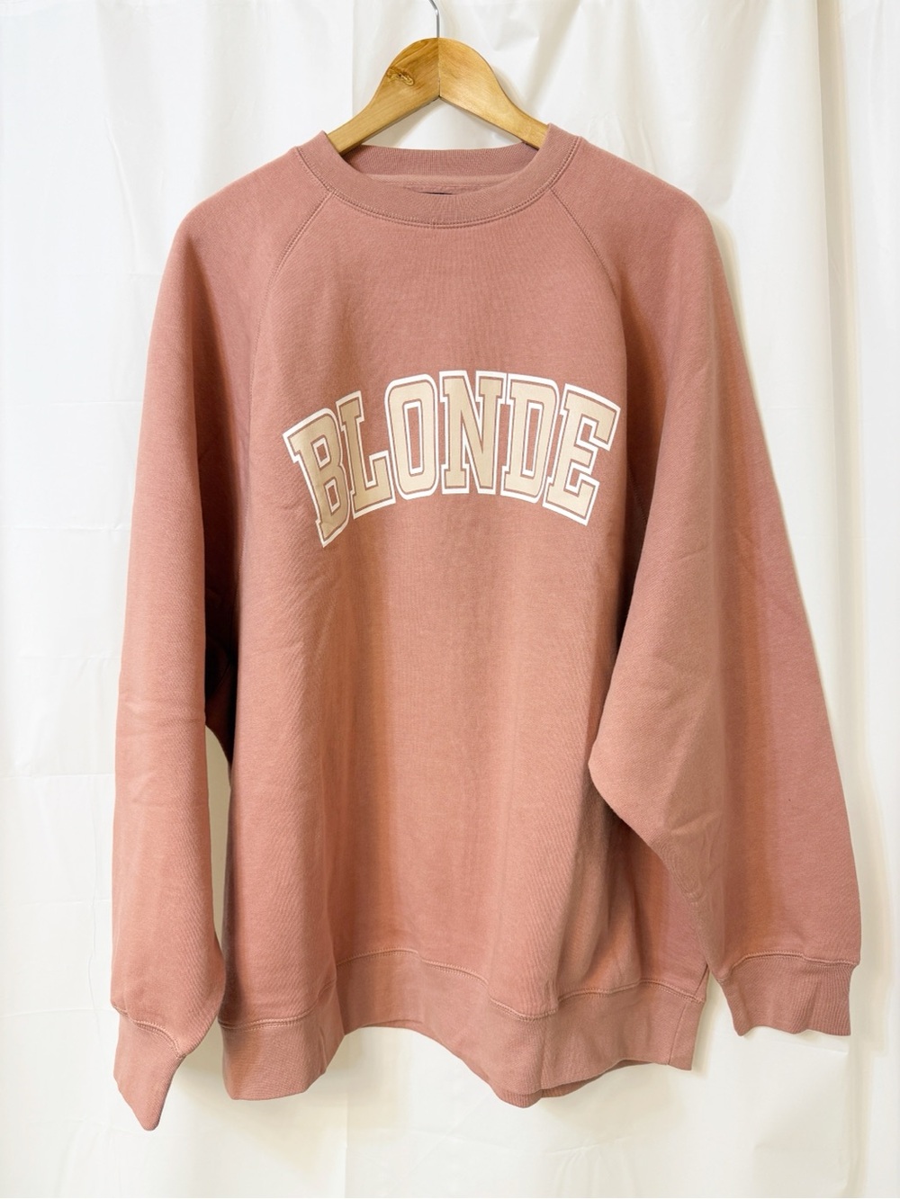 Brunette The Label BLONDE Mauve Pink Not Your Boyfriend Crew Sweatshirt M/L